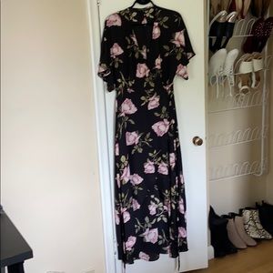 Black High-low wrap dress